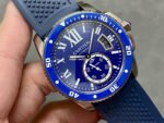 F5 Factory Cartier Calibre de Cartier Diver WSCA0010 42mm Steel Rubber Strap Roman Numerals Blue Dial - Image 2