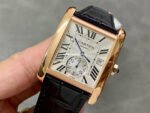 F5 Factory Cartier Tank MC W5330001 34mm Rose Gold Leather Strap Roman Numerals White Dial - Image 2