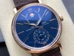 GR Factory IWC Portofino Complete Calendar 41mm Rose Gold Leather Strap Blue Dial - Image 2