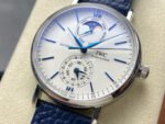 GR Factory IWC Portofino Complete Calendar IW359001 41mm Blue Needle Steel Leather Strap White Dial - Image 3