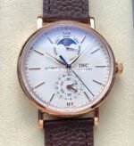 GR Factory IWC Portofino Complete Calendar IW359002 41mm Rose Gold Leather Strap White Dial