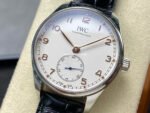 GR Factory IWC Portuguese IW358303 40mm Steel Leather Strap Arabic Numerals Silver Dial - Image 3