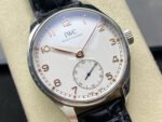 GR Factory IWC Portuguese IW358303 40mm Steel Leather Strap Arabic Numerals Silver Dial - Image 2