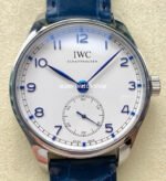 GR Factory IWC Portuguese IW358304 40mm Steel Leather Strap Arabic Numerals Silver Dial