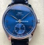 GR Factory IWC Portuguese IW358305 40mm Steel Leather Strap Arabic Numerals Blue Dial