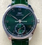 GR Factory IWC Portuguese IW358310 40mm Steel Leather Strap Arabic Numerals Green Dial