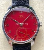 GR Factory IWC Portuguese IW358315 40mm Steel Leather Strap Arabic Numerals Red Dial
