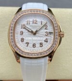 GR Factory Patek Philippe Aquanaut 5268/200R-001 38.8mm Rose Gold White Rubber Strap White Dial