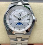 GR Factory Vacheron Constantin Moonphase Retrograde Date Overseas 41mm Full Steel Silver Dial