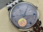 GT Factory Omega De Ville Prestige 424.13.40.20.06.002 39.5mm Full Steel Blue Roman Number Silver Web Weaving Dial - Image 2