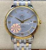 GT Factory Omega De Ville Prestige 424.53.40.20.52.001 39.5mm Half Gold Steel Gold Roman Number Silver Dial