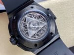 HB Factory Hublot Big Bang Sang Bleu 418.CX.1114.RX.MXM20 45mm Ceramic Black Rubber Strap Grey Needle Skeletonized Black Dial - Image 7