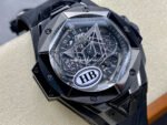HB Factory Hublot Big Bang Sang Bleu 418.CX.1114.RX.MXM20 45mm Ceramic Black Rubber Strap Grey Needle Skeletonized Black Dial - Image 2