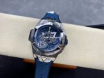 HB Factory Hublot Big Bang Sang Bleu 418.NX.2001.RX.MXM20 45mm Titanium Blue Rubber Strap Skeletonized Blue Dial - Image 4