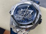 HB Factory Hublot Big Bang Sang Bleu 418.NX.2001.RX.MXM20 45mm Titanium Blue Rubber Strap Skeletonized Blue Dial - Image 3