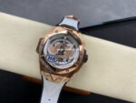 HB Factory Hublot Big Bang Sang Bleu 418.OX.2001.RX.MXM20 45mm Rose Gold White Rubber Strap Skeletonized White Dial - Image 4