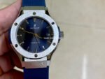 HB Factory Hublot Classic Fusion 565.NX.7170.RX 38mm Titanium Leather Strap Blue Dial