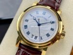 HG Factory Breguet Marine 5817BA 12 9V8 39mm Gold Leather Strap Silver Dial - Image 3