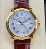 HG Factory Breguet Marine 5817BA 12 9V8 39mm Gold Leather Strap Silver Dial