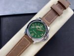 HW Factory Panerai Luminor PAM 911 44mm Steel Leather Strap Arabic Numerals Green Dial - Image 4