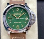 HW Factory Panerai Luminor PAM 911 44mm Steel Leather Strap Arabic Numerals Green Dial