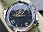 HW Factory Panerai Lumnior 1950 PAM606 47mm Steel Leather Strap Arabic Numerals Black Dial - Image 2