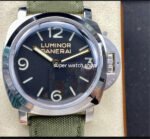 HW Factory Panerai Lumnior 1950 PAM606 47mm Steel Leather Strap Arabic Numerals Black Dial
