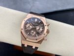 IPF Factory Audemars Piguet Royal Oak Chronograph 26239OR.OO.D821CR.01 41mm Rose Gold Leather Strap Brown Dial - Image 4
