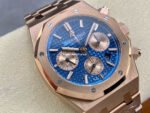IPF Factory Audemars Piguet Royal Oak Chronograph 26331OR.OO.1220OR.01 41mm Full Rose Gold Blue Dial - Image 2