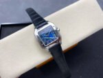 J12 Factory Cartier Santos WSSA0063 35.1mm Leather Strap Roman Numerals Blue Dial - Image 4