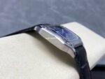 J12 Factory Cartier Santos WSSA0063 35.1mm Leather Strap Roman Numerals Blue Dial - Image 6