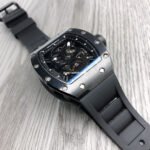 JB Factory Richard Mille Skull 44.3mm Full Black,Titanium Black Rubber Strap Skeletonized Black Dial - Image 5