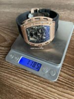 JB Factory Richard Mille Skull 44.3mm Rose Gold&Titanium Black Rubber Strap Skeletonized Black Dial - Image 10