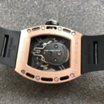 JB Factory Richard Mille Skull 44.3mm Rose Gold&Titanium Black Rubber Strap Skeletonized Black Dial - Image 7