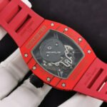 JB Factory Richard Mille Skull 44.3mm Titanium Red  Rubber Strap Skeletonized Black Dial - Image 7