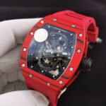 JB Factory Richard Mille Skull 44.3mm Titanium Red  Rubber Strap Skeletonized Black Dial - Image 3