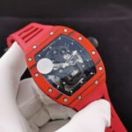 JB Factory Richard Mille Skull 44.3mm Titanium Red  Rubber Strap Skeletonized Black Dial - Image 4