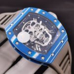 JB Factory Richard Mille Skull 44.3mm Titanium ， Black Rubber Strap Skeletonized Black Dial - Image 2