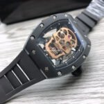 JB Factory Richard Mille Skull 44.3mm，Titanium Black Rubber Strap Skeletonized Black Dial - Image 4
