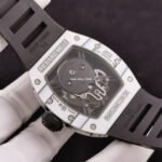 JB Factory Richard Mille Skull RM52-01 44.3mm Ceramics&Titanium Black Rubber Strap Skeletonized Black Dial - Image 7