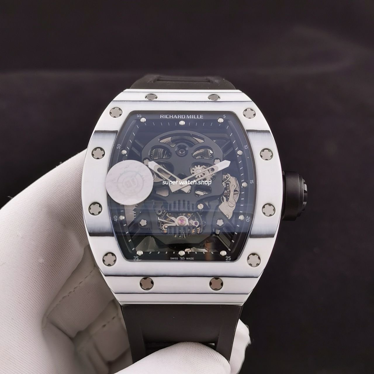 JB-Factory-Richard-Mille-Skull-RM52-01-44.3mm-CeramicsTitanium-Black-Rubber-Strap-Skeletonized-Black-9.jpg JB Factory Richard Mille Skull RM52-01 44.3mm Ceramics&Titanium Black Rubber Strap Skeletonized Black Dial - Image 1