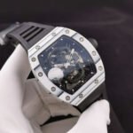 JB Factory Richard Mille Skull RM52-01 44.3mm Ceramics&Titanium Black Rubber Strap Skeletonized Black Dial - Image 3