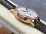 KM Factory Vacheron Constantin Patrimony 47200/000J-9018 Leather Strap Rose Gold Diamond Bezel White Dial - Image 5