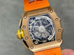 KV Factory Richard Mille RM011-03 44.5mm Rose Gold Orange Rubber Strap Arabic Numerals Skeletonized Dial - Image 7