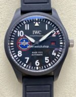 M+ Factory IWC Pilot IW324711 41mm Ceramic Rubber Strap Arabic Numerals Black Dial