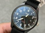M+ Factory IWC Pilot IW326901 41mm Ceramic Textile Strap Arabic Numerals Black Dial - Image 3