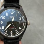 M+ Factory IWC Pilot IW326901 41mm Ceramic Textile Strap Arabic Numerals Black Dial