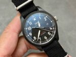 M+ Factory IWC Pilot IW326901 41mm Ceramic Textile Strap Arabic Numerals Black Dial - Image 2