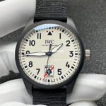 M+ Factory IWC Pilot IW326905 41mm Ceramic Textile Strap White Dial