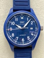 M+ Factory IWC Pilot IW328101 41mm Ceramic Rubber Strap Arabic Numerals Blue Dial